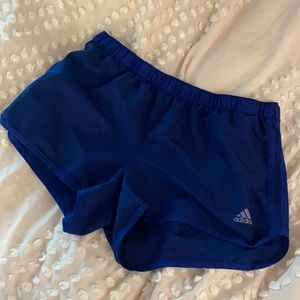 Adidas Dark Blue Three Striped Athletic Shorts